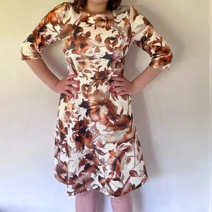 Eci Fit & Flare Metallic Floral Dress